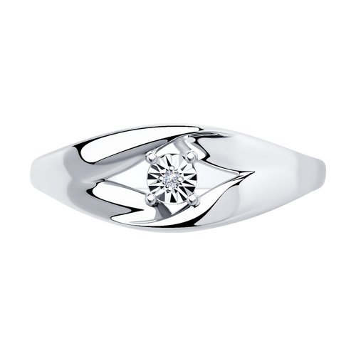 Кольцо из серебра с бриллиантом (Арт.87010017)