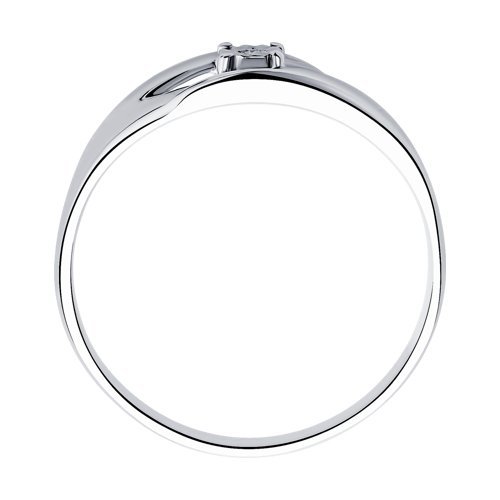 Кольцо из серебра с бриллиантом (Арт.87010017)