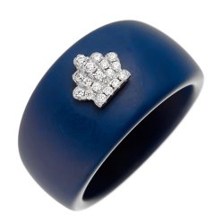 Кольцо из серебра с керамикой и куб. цирконием (Арт.tm-r00598-vl-w-x-x-w)