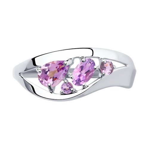 Кольцо из серебра с аметистами (Арт.92011574)