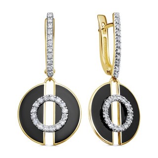 Серьги золото с бриллиантами BLACK & SHINE KABAROVSKY (арт.12-22044-1002)
