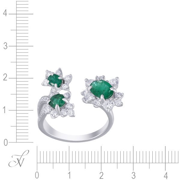 Кольцо из белого золота с бриллиантом и изумрудом (Арт.mr86429a-wd-em_ko_em_wg)