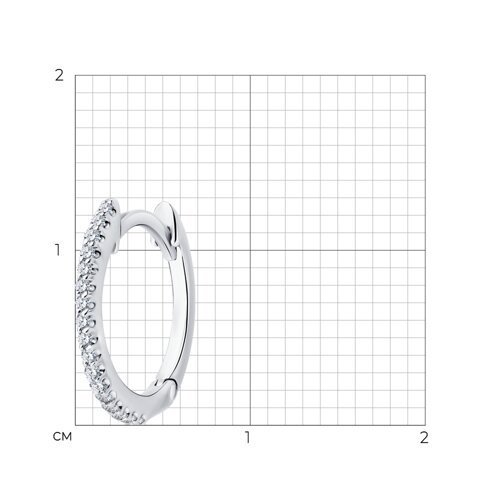 Серьга из белого золота с бриллиантами (Арт.1170029-3)
