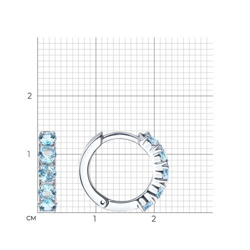 Серьги из серебра с топазами (Арт.92022510)