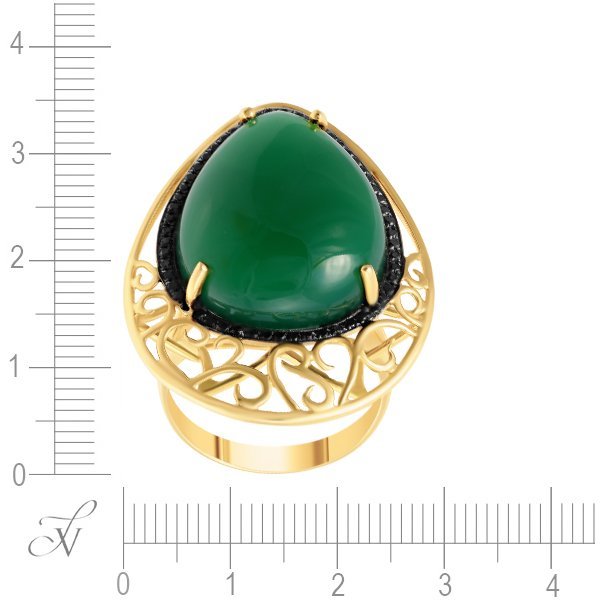 Кольцо из золота с агатом и бриллиантом (Арт.r01484gx4ys_db_zag_yg)