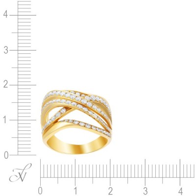 Кольцо с бриллиантами «Золотые Вихри» JVG Gold (арт.R36383_YG)
