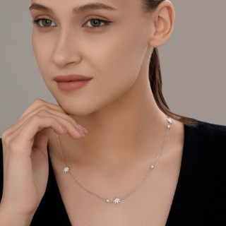 Колье из серебра с фианитами «Сияние созвездий» Соколов (арт.9407-1347)