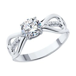 Кольцо из серебра с фианитами (Арт.94-110-01551-1)