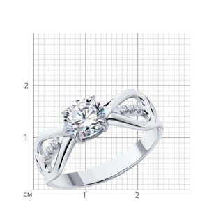 Кольцо из серебра с фианитом «Сияние чувств» Соколов (арт.94-110-01551-1)