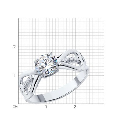 Кольцо из серебра с фианитом «Сияние чувств» Соколов (арт.94-110-01551-1)