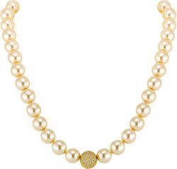 Ожерелье из серебра с жемчугом и кристаллом swarovski (Арт.91l-gk-3)
