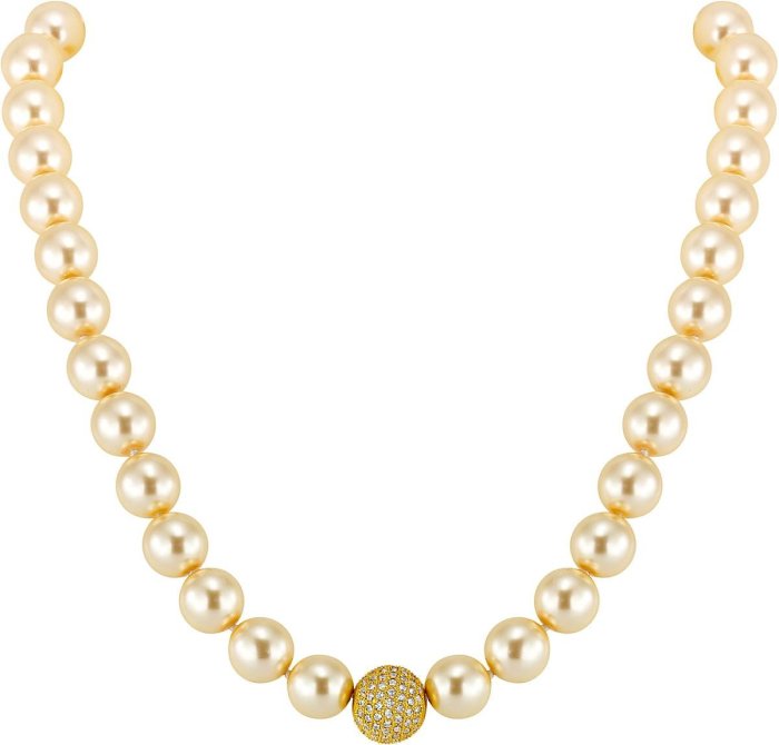 Ожерелье из серебра с жемчугом и куб. цирконием (Арт.91l-gk-3)