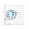 Кольцо из серебра с топазом и фианитами (Арт.94-310-00679-1)