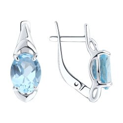 Серьги из серебра с топазами (Арт.94-320-00627-1)