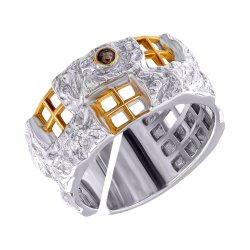 Серебряное кольцо BEAVERS с раухтопазом 1098rt