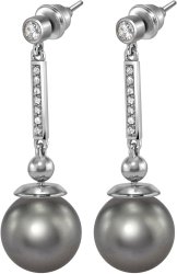 Серьги из серебра с жемчугом и кристаллом swarovski (Арт.aas-6-b-12-31-s)