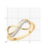 Кольцо бесконечность из золота с фианитами (Арт.016622)