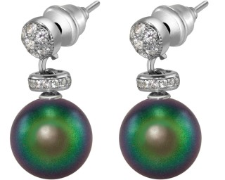 Серьги с жемчугом и кубическим цирконием Pearl Kiss 25S от Rivoli (арт.ABS-12-10-25-S)