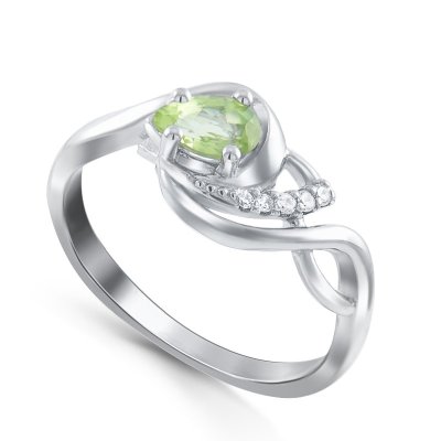 Кольцо Серебряные крылья (Арт.21knys1848-155_hrizolit_kubcirkonii_30)