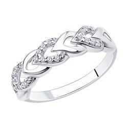 Кольцо из серебра с фианитами (Арт.94012332)