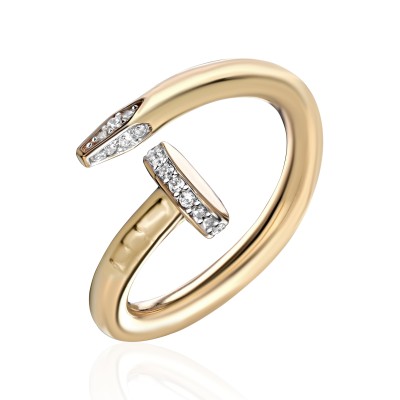 Кольцо золотое с фианитами «Stylish Look Twist» Estet (арт.01К1314116Р)
