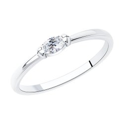 Кольцо из серебра с фианитом (Арт.94013290)