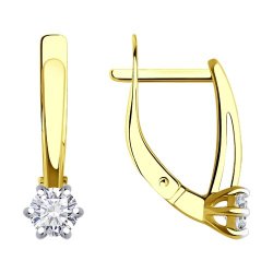 Серьги из желтого золота с фианитами (Арт.53-120-02098-1)