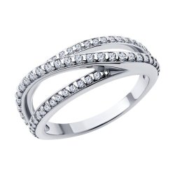 Кольцо из серебра с фианитами (Арт.94013862)