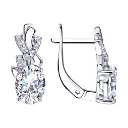 Серьги из серебра с фианитами (Арт.94020807)