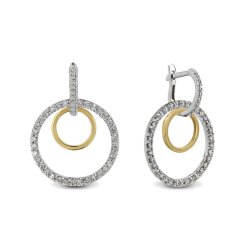 Серьги из золота с бриллиантом Русские Самоцветы (Арт.53663)