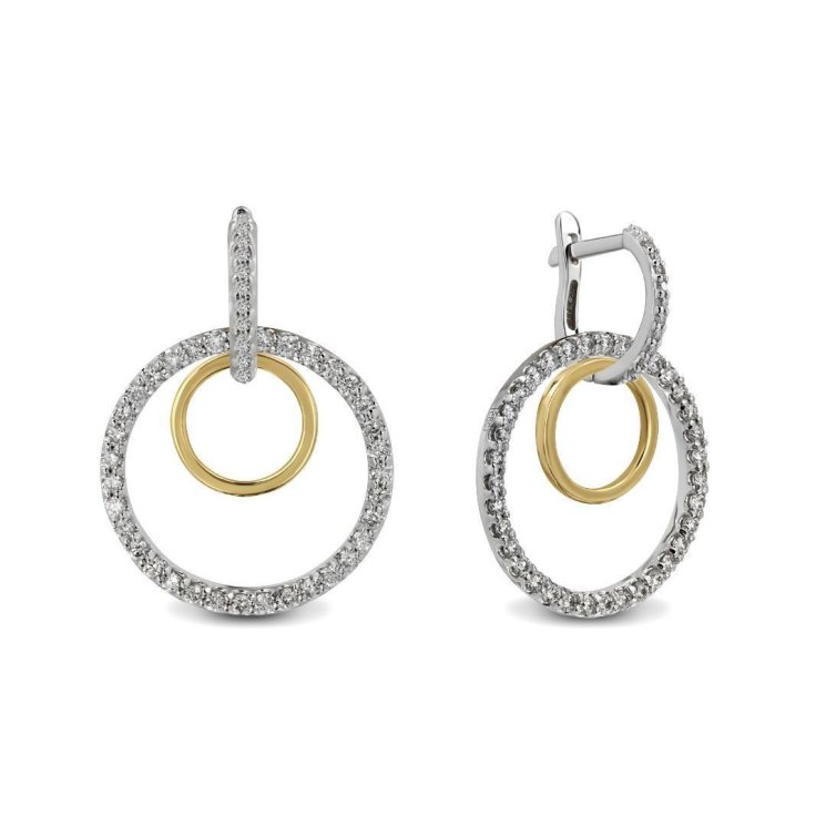 Серьги из золота с бриллиантом Русские Самоцветы (Арт.53663)