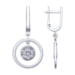 Серьги из серебра с фианитами (Арт.94023150)