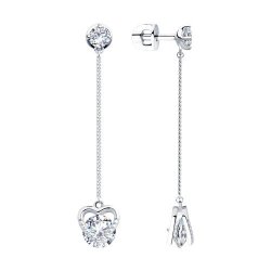 Серьги из серебра с фианитами (Арт.94023472)