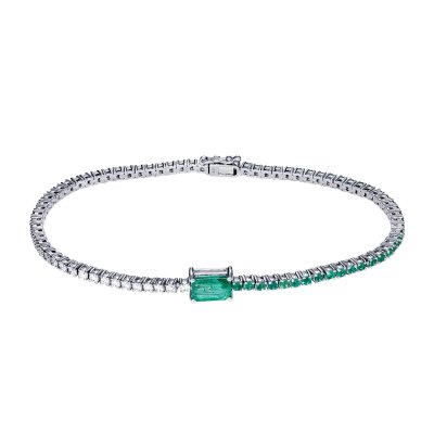 Браслет из белого золота с бриллиантами и изумрудами «Nordic Emerald Line» La Nordica (арт.082566)