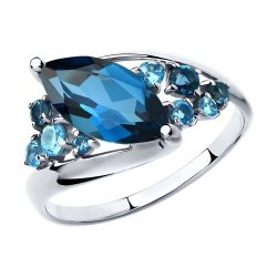 Кольцо золотое пробы 585 с миксом камней (Арт.715027-3)