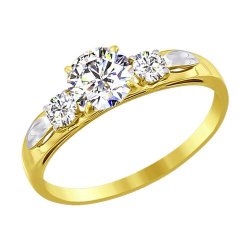 Кольцо из желтого золота с фианитами (Арт.019024-2)