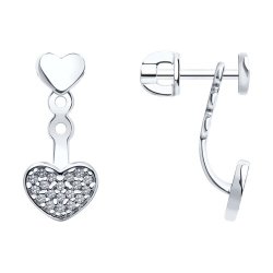 Серьги из серебра с фианитами (Арт.94025910)