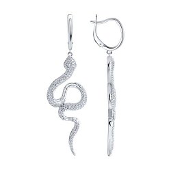 Серьги из серебра с фианитами (Арт.94026025)
