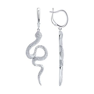 Серьги из серебра с фианитами «Танец Змеи» Соколов (арт.94026025)