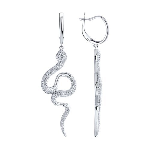 Серьги из серебра с фианитами (Арт.94026025)