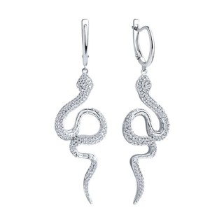 Серьги из серебра с фианитами «Танец Змеи» Соколов (арт.94026025)