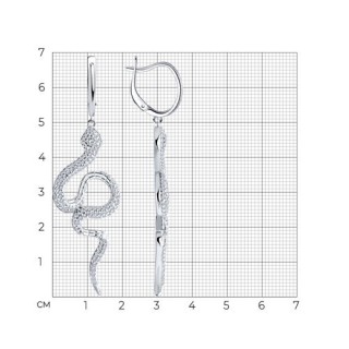 Серьги из серебра с фианитами «Танец Змеи» Соколов (арт.94026025)