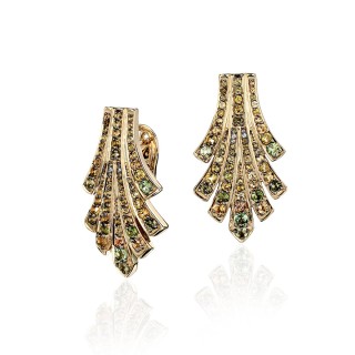 Серьги золотые с бриллиантами и турмалинами «Garden Flair» Estet (арт.01С6314341-1)