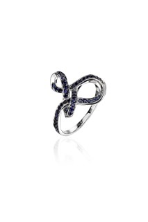 Кольцо из белого золота с сапфирами «Garden Infinity» Estet (арт.01К576195-1)