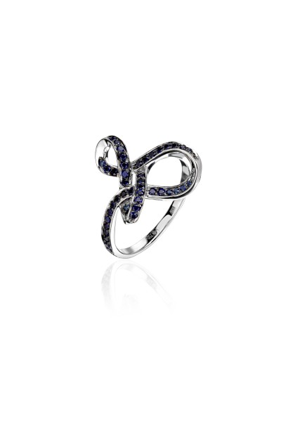 Кольцо из белого золота с сапфирами «Garden Infinity» Estet (арт.01К576195-1)