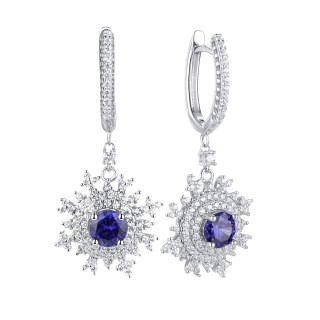 Серьги серебряные с фианитом «Королевский Сияющий Снег» Fresh Jewelry (арт.CZ-E02916-X-W-DT-X-W)