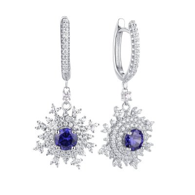 Серьги из серебра с фианитом (Арт.cz-e02916-x-w-dt-x-w)