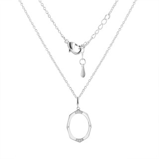 Ожерелье серебряное с фианитами «Geometry Flow» Fresh Jewelry (арт.CZ-N05141-X-W-X-X-W)