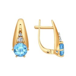 Серьги золотые пробы 585 с топазом (Арт.724570)