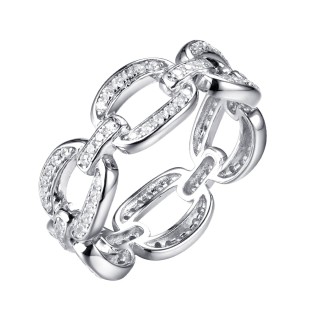 Кольцо серебряное с фианитами «Chain Shine» Fresh Jewelry (арт.CZ-R02920-X-W-X-X-W)